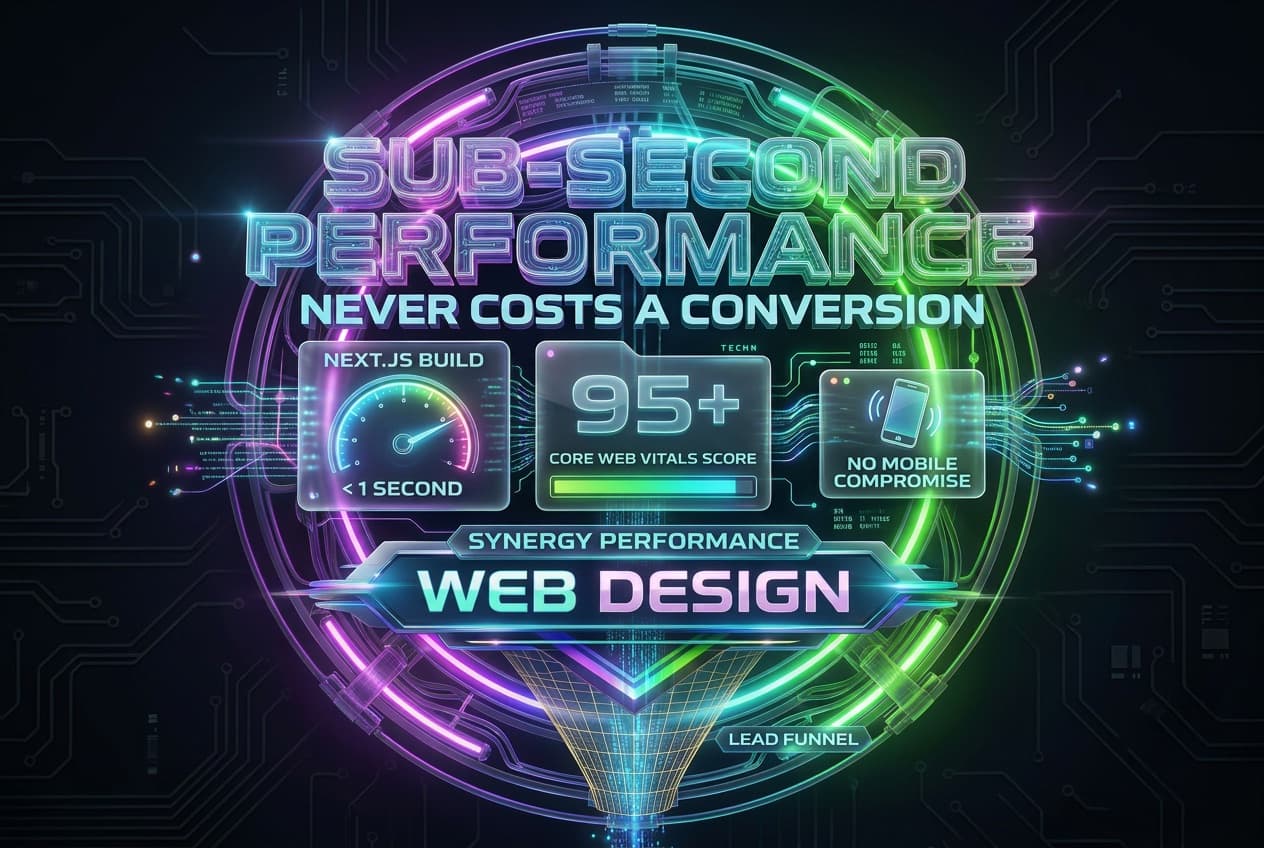 High-performance Next.js web design with sub-second load times and Core Web Vitals optimization